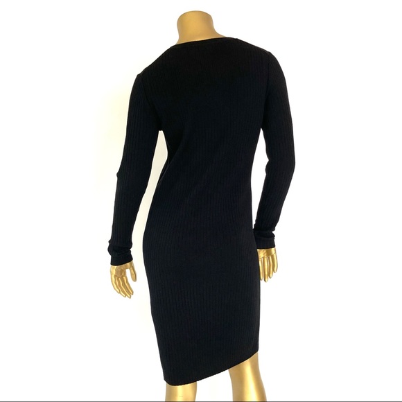 EVERLANE Luxe Wool Ribbed Long-Sleeve Dress SZ M - Picture 4 of 8